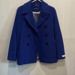 Calvin Klein Royal Blue Double-Breasted Coat